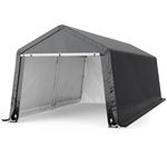 XEMQENER Large Bike Storage Shed, 8x12 FT Outdoor Bike Tent Waterproof, Portable Garage Car Shelter with Galvanized Steel Frame for Motorbike, Garden Tools, 240x360x230 cm, Dark Grey