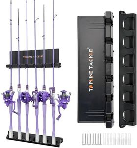 Topline Tackle 2 Set Vertical Fishing Rod Holders for Garage, Wall Mounted Fishing Pole Holders, Fishing Rod Rack for Storage 12 Rods