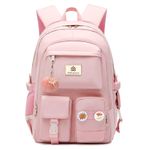 Laptop Backpacks 15.6 Inch School Bag College Backpack Anti Theft Travel Daypack Large Bookbags for Teens Girls Women (Pink)