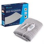 HEATRONICS® Electric Blanket for Single Bed, Bed Warmer for Single Bed | 60"x36" - Single | Analog | 3 Heat Settings (Grey)