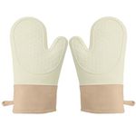 Silicone Oven Mitts for Kitchen, Heat Resistant Oven Gloves Non Slip Oven Mitt with Soft Cotton Lining for Kitchen Baking Cooking BBQ 1 Pair