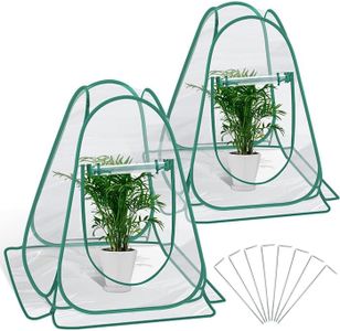 SHENMAIDAY Pop Up Mini Greenhouse, PVC Gardening Plant 2-Pack, Portable Small Green House for Indoor Outdoor, Sunshine Room Backyard Flower Shelter for Cold Frost Protector 70cm x70cm x80cm