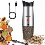 Sjpzwcrl Pepper Grinder Salt Mill: - USB Rechargeable Electric Salt Grinders Pepper Shakers Pepper Mills Automatic with LED Light Large Capacity Adjustable Coarseness One Handed, 1Pc