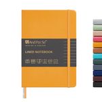 &And Per Se Lined Journal Notebook, 160 Pages, A5 5.7 x 8 inches College Ruled Thick Paper Notebook Journals for Writing, Hardcover Notebooks for Women Men Office School (Yellow)