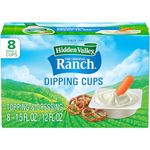 Hidden Valley Ranch Dressing & Dipping Sauce, Ranch Dressing, Gluten Free Salad Dressing To Go Cups, On-the-Go Dipping Sauce, 1.5 Ounce Dipping Cups (Pack of 8)