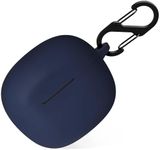 Geiomoo Silicone Case for Skullcandy Rail Protective Cover with Carabiner (Navy Blue)