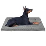 Hero Dog Large Dog Bed Dog Crate Pad Mat for Dogs, 42" Soft Flannel Machine Washable Pet Beds Kennel Pad with Non-Slip Bottom, Light Grey L