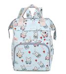 House of Quirk Rabbit Printed Maternity Backpack Baby Boy Girl Large Capacity Convenient Baby Backpack (Rabbit Green)