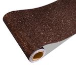 CRE8TIVE Dark Brown Glitter Wallpaper Border Peel and Stick Wall Border 8"x80" Sparkle Fabric Wallpaper Removable Decorative Self Adhesive Brown Contact Paper for Cabinets Party DIY Craft Border Trim