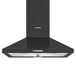 COMFEE' 60 cm Chimney Cooker Hood PYRA17B-60 Extractor Hood with LED and Recirculating & Ducting System Wall Mounted Range Hood 600 mm Extractor Fan Kitchen - Black