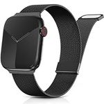 Yoohoo Adjustable Metal Strap Compatible with Apple Watch Straps 42mm 44mm 45mm 49mm for Women Men,Upgraded Replacement Band Compatible with iWatch Series 9 8 7 6 5 4 3 2 1 SE Ultra/Ultra 2,Black