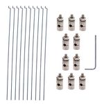 20PCs Adjustable Pushrod Connector Linkage Stopper Dia 1.3mm and 1.2 x 190mm/7.48Inch Steel Z Push Rods DIY Parts for RC Airplane Model Aircraft Boat