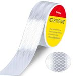 D-fix® High Intensity Radium Reflective Tape For car Bike and commercial vehicles Conspicuity reflective warning tape 2-inch X 5 Meter reflective tape Radium Tape (White)