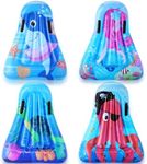 Silkfly 4 Pcs Inflatable Surf Body Board with Handles, Kids Inflatable Surfboard for Beach Shark Mermaid Turtle Octopus Pool Floating Surfboard for Kids Learning Surfing