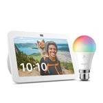 Echo Show 8 | 3rd generation (2023 release) | Glacier White + Sengled LED Smart Light Bulb (B22), Works with Alexa - Smart Home Starter Kit