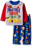 Justice League Boys' Toddler 2-Piece Pajama Set, Power/Punch red, 2T