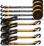 4 Pack Heavy Duty 2" x 27' Ratchet Tie Down Straps with Wired J Hooks - 10,000 LBS Break Strength for Truck & Trailer Cargo Control KODIAK STRAPS