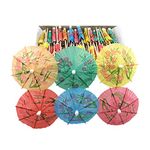 BLUE TOP Cocktail Umbrella Parasol Picks 144 Pack Assorted Colors,Fancy Drink Umbrella Toothpicks for Drink & Food, Decorative toothpicks for Party Suppliers,Hotel,Hawaiian Party,Tiki Bar,Halloween