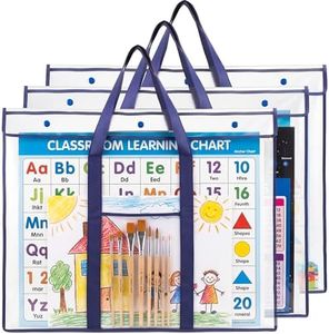 GAMENOTE 3 Pack Large Poster Storage Bag (31.5"×25.5") Bulletin Board Holder Art Portfolio Container for Teachers Classroom Organization