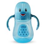 LuvLap Little Dolphin Sipper for Infant/Toddler 280ml, Anti-Spill Sippy Cup with Soft Silicone Straw BPA Free, 12m+ (Blue)