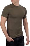 281Z Mens Military Moisture Wicking Base Layer T-Shirt - Tactical Training Army Professional - Polartec Delta - Odor Resist, Olive Drab, Large