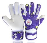 GK Saver Kids Football Goalkeeping Gloves Champ 02 Purple Negative Cut | Size 4-7 | Savefingers Goalie Soccer Gloves(Purple Size 4)