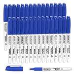 Shuttle Art Blue Permanent Markers, 30 Pack Fine Point Blue Ink Marker Pens, Works on Plastic, Wood, Stone, Metal and Glass for Doodling, Colouring, Marking Office School Supplies