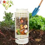 Underground Worm Farm, Garden Mini vermicomposting bin for use in Outdoor Gardening from Kitchen Food Waste, with Holes and lid, White