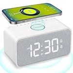 ANJANK Wooden Alarm Clock Radio wit