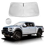 Windshield Sun Shade for Ford F150 2021-2024 F-150 Lariat, King Ranch, Platinum, XL XLT Limited Raptor Truck Accessories Super Cab Pickup Window Sunshade Sun Visor Protector Foldable UV Heat Shield