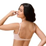 NYKD by Nykaa Iconic Low Back Party Bra for Women, Medium Coverage, Wired, Lightweight with Adjustable Straps - NYB252, Nude, 34C