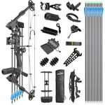 Compound Bow Kit, Hunting & Targeting, Gordon's Limb Made in USA, Draw Weight 20-70 lbs Adjustable, Draw Length 24”-29.5",up to IBO 320FPS Speed, Package with Archery Hunting Accessories (Left Hand)