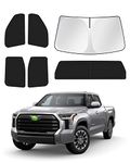 Canvcle Windshield Sun Shade for 2022-2024 2025 Toyota Tundra Sunshade Side Rear Window Shade Cover Sun Visor Shield Privacy Protection Keep Vehicle Cool Black 6PCS