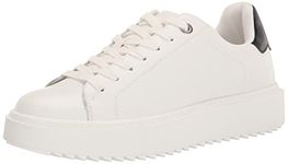 Steve Madden Women's Charlie Lace-up Platform Sneaker White (5.5, White)