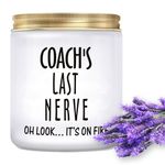 Coach Candle Coach Gifts for Women Men for Mothers Day from Student - 7oz Funny Coach’s Last Nerve Lavender Scented Soy Candle - Unique Birthday Christmas Xmas Present for Coach Female Male