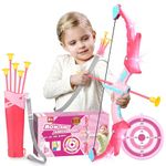 Diyfrety Bow and Arrow Set Kids Toys for 3 4 5 6 7 8 Year Olds Girls,Outdoor Toys for Girls Age 3-8 Garden Toys for 8-12 Year Olds Girls Gifts for 3-12 for Year Olds Girls Archery Set for Kids Toys