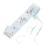 Ginger Ray Blue and Rose Gold Foiled Boy Baby Shower Mummy to be Sash