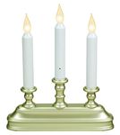 Xodus Innovations FPC1330P Battery Operated 10 inch Window Candles with Tilt to Change Flame Color and Dusk to Dawn Light Sensor Timer with 3 Candle Candelabra Base Pewter/Silver