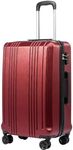 Coolife Luggage Suitcase PC+ABS with TSA Lock Spinner Carry on Hardshell Lightweight 20in 24in 28in (wine red, L(28IN))