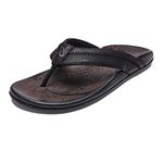 OLUKAI New Men's Hiapo Flip Flop Sandal Lava Rock/Lava Rock 12