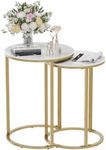 Marble Top Side Table Gold: 2 Nesti