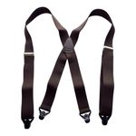 Hold-Up Suspender Co. HoldUp Brand Classic Series Brown Suspenders for Men with USA Patented Black Gripper Clasp