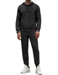 COOFANDY Men's Tracksuit 2 Piece Hoodie Sweatsuit Sets Casual Athletic Jogging Suits, Black, Large