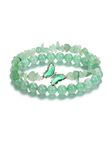 CrystalTears Green Aventurine Crystal Bracelets for Women Natural Healing Gemstone Green Aventurine Beaded Bracelet Butterfly Charms Stone Layered Bracelet Gifts for Women Girls Birthday Christmas