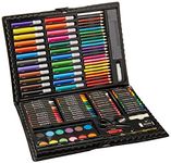 Darice 120-Piece Deluxe Art Set – Art Supplies for Drawing, Painting and More in a Plastic Case - Makes a Great Gift for Children and Adults