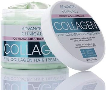 Advanced Clinicals Collagen Hair Treatment Mask Protein Deep Conditioner To Strengthen Broken, Color-Treated Hair Fortifying Repair Mask With Quinoa And Coconut Oil Restores Weak Hair, 12 Oz.