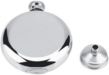 Flask, 5oz/150mL Portable Stainless Steel Wine Whiskey Flask Round Alcohol Bottle Male Gifts
