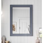 Artis® 500 x 700mm Bathroom Mirror Gloss Grey Wood Framed Vanity Mirrors Wall Mounted Mirrored, Rectangular