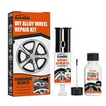 Bexdug 13pcs Wheel Scratch Repair Kit, Half Hour Fast Fix Alloy Wheel Rim Repair Kit for Rim Damage, Silver Wheel Paint, Car Rim Repair Kit