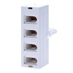 BT Telephone Socket Line 4 Way Splitter | Female Jacks to BS6312 431A Male Plug | Cable UK Adapter Landline Port Converter Extender FAX Modem Corded Cordless Phone SKY| 4 Wire Converter | White